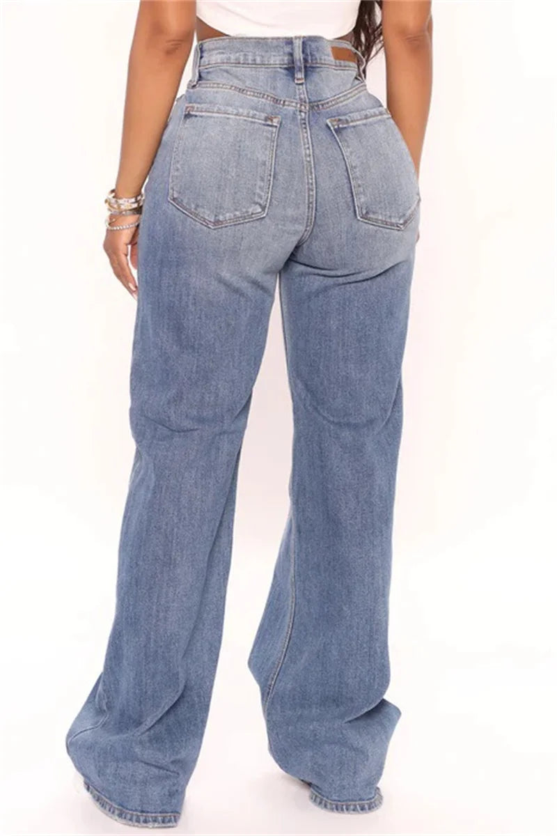 2022 New Y2K High Waist Baggy Jeans For Women Fashion Loose Denim Wide Leg Pants Casual Female Clothing XS-XL Drop Shipping - reetell