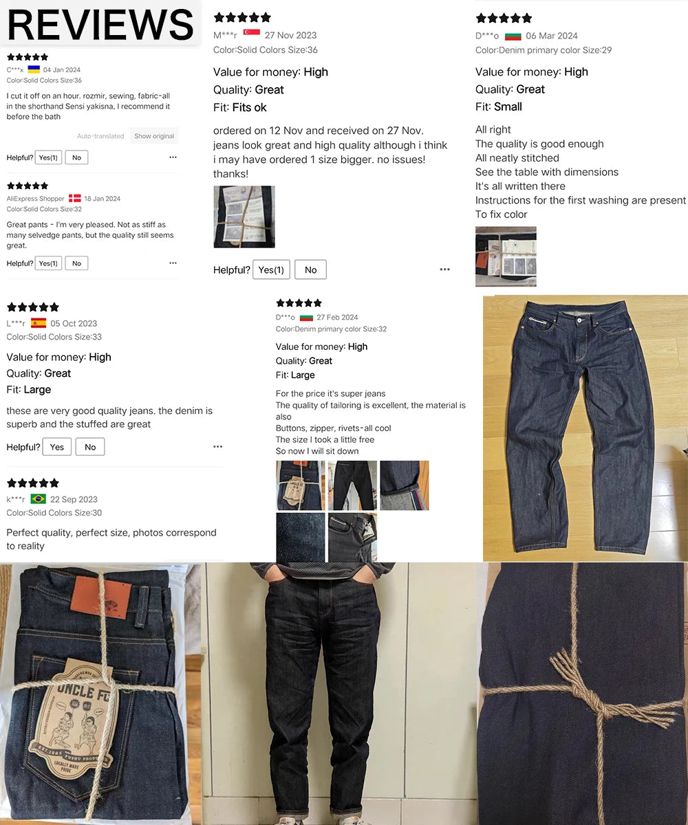 Maden Retro 11.6oz Selvedge Raw Denim Jeans Regular Fit Cotton Pants for Men with Zip Fly High Quality Versatile Trousers - reetell