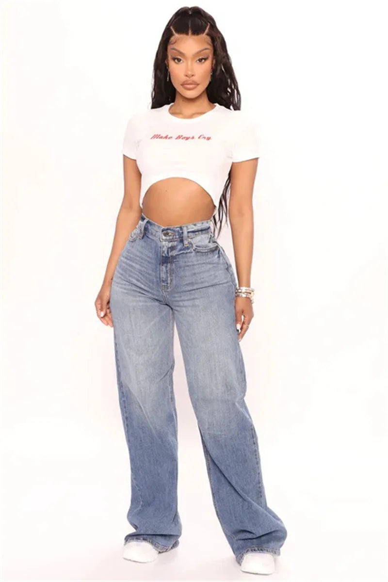 2022 New Y2K High Waist Baggy Jeans For Women Fashion Loose Denim Wide Leg Pants Casual Female Clothing XS-XL Drop Shipping - reetell