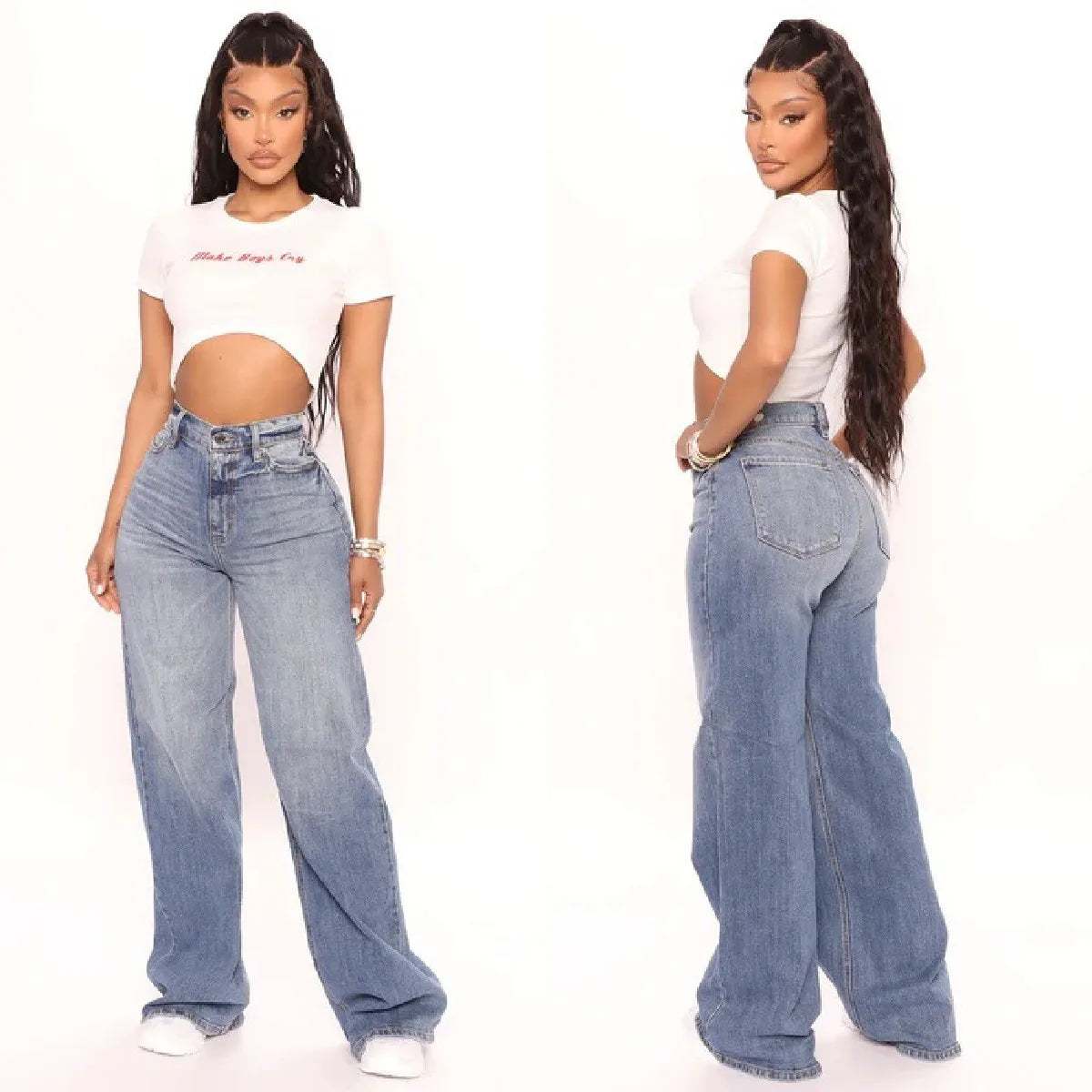 2022 New Y2K High Waist Baggy Jeans For Women Fashion Loose Denim Wide Leg Pants Casual Female Clothing XS-XL Drop Shipping - reetell