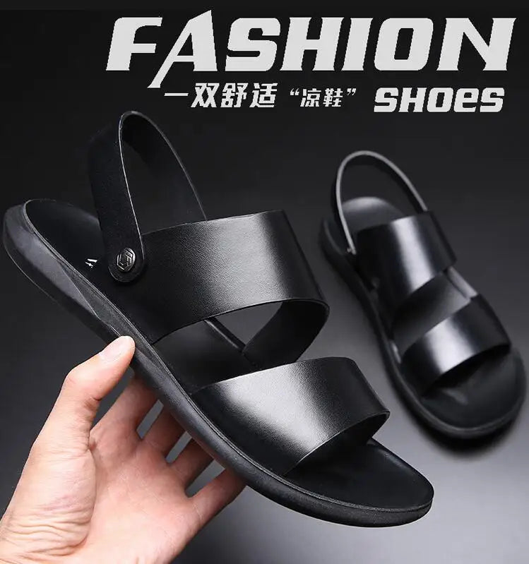 Brand New Shoes for Men Gladiator Genuine Leather Sandals Cow Leather Casual Slipper Man Cool Beach Shoes