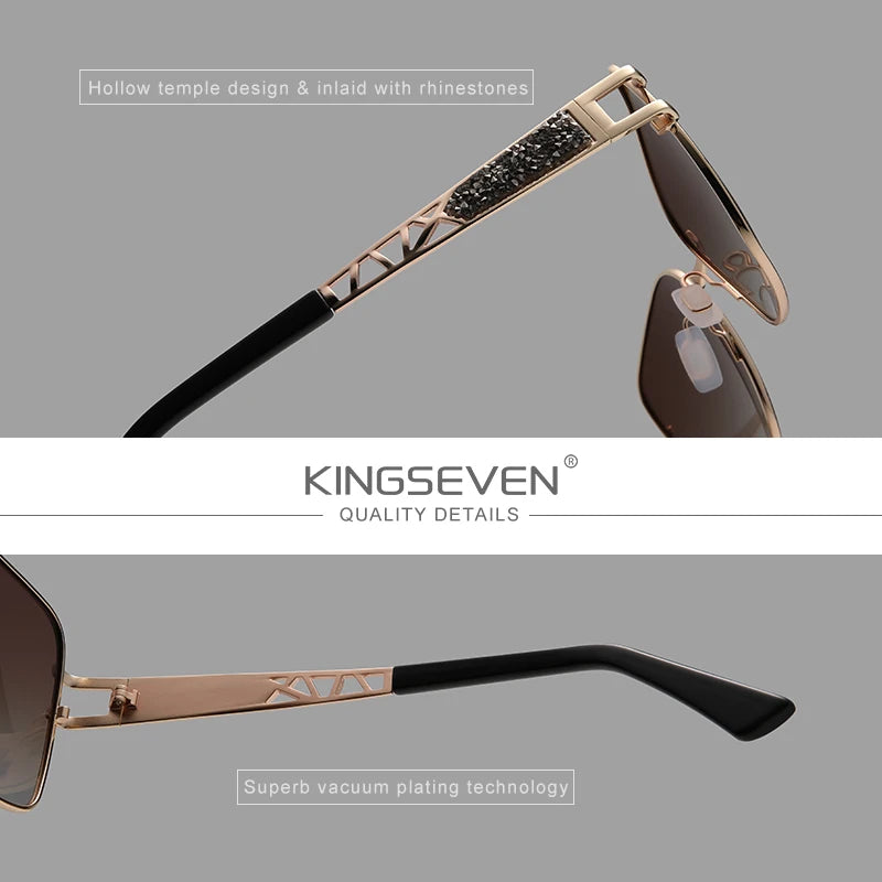 KINGSEVEN 2023 Polarized UV400 Women Sunglasses High Quality Stainless Steel Ladies Sun Glasses Elegant Design Fashion Eyewear - reetell