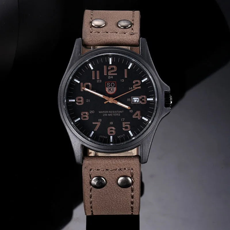 Casual Leather Strap Number Dial Quartz Wristwatch Fashion Men Watches for Man Simple Sport Style Male Clock relogio masculino