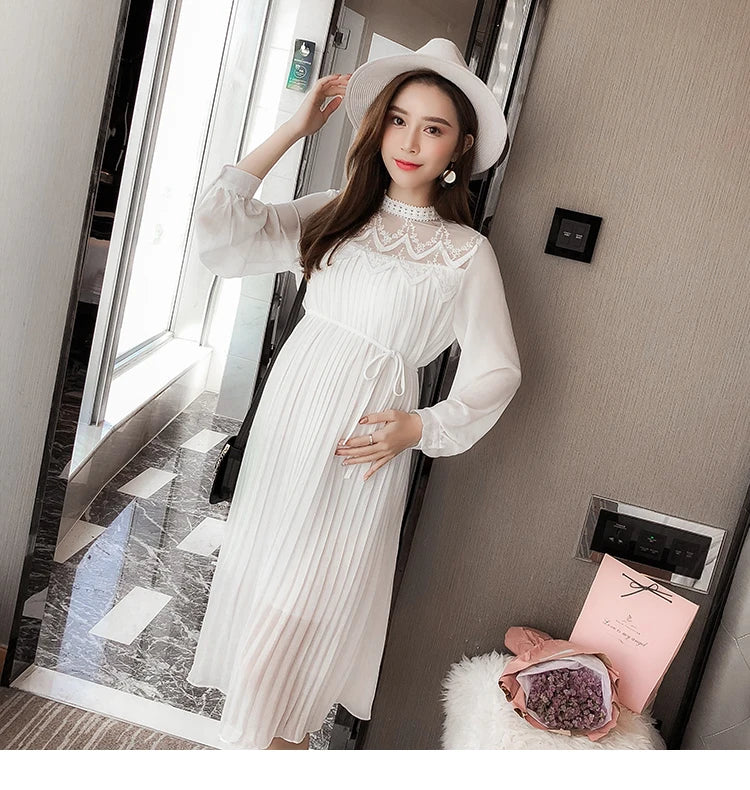 New Fashion Maternity Dresses Spring Autumn Long Pregnancy  For Pregnant Women Dress Casual  Clothes Plus Size