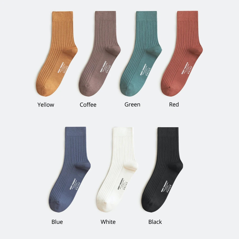 HSS 98% Pure Cotton Socks Men's Business Dress Long Socks Spring Winter Warm Male High Quality Happy Colorful Socks For Man Gift