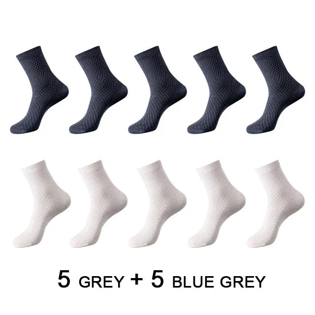 High Quality 10 Pairs/lot Men Bamboo Fiber Socks Men Breathable Compression Long Socks Business Casual Male Large size 38-45