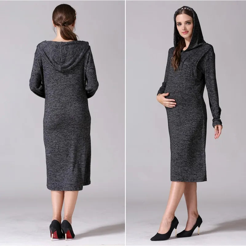 Emotion Moms Long Sleeve Pregnancy Maternity Clothes Nursing Clothing Breastfeeding Dresses for Pregnant Women Maternity Dress