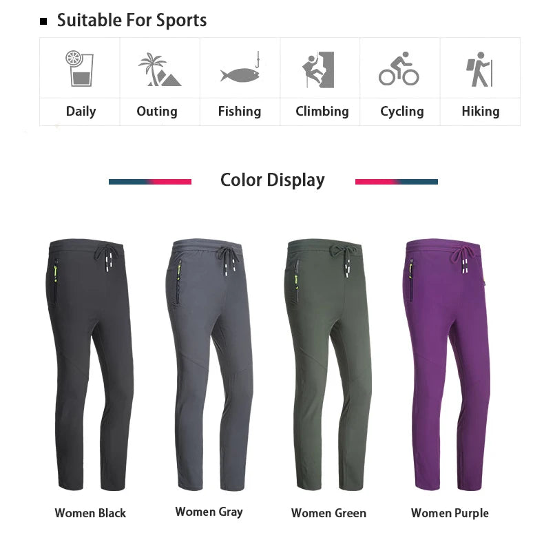 LNGXO Waterproof Trekking Hiking Pants Women Summer Quick Dry Camping Climbing Fishing Sport Outdoor Trousers Women Plus Size - reetell