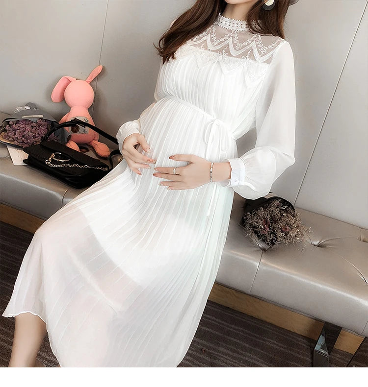 New Fashion Maternity Dresses Spring Autumn Long Pregnancy  For Pregnant Women Dress Casual  Clothes Plus Size