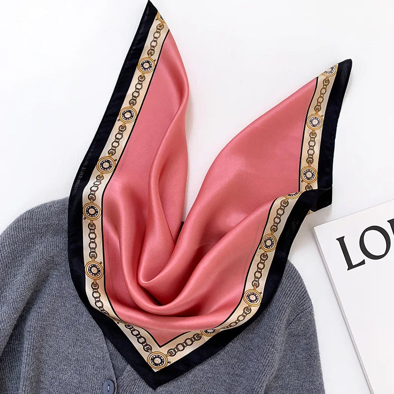 New Scarf 100% Silk Bandana Women Square Scarves Wrap Kerchief Mulberry Spring Fashion Luxury High Quality Headband Hijab Shawls - reetell