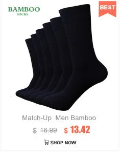 Match-Up  Men Bamboo Black Socks Breathable Business Dress Socks (6 Pairs/Lot)