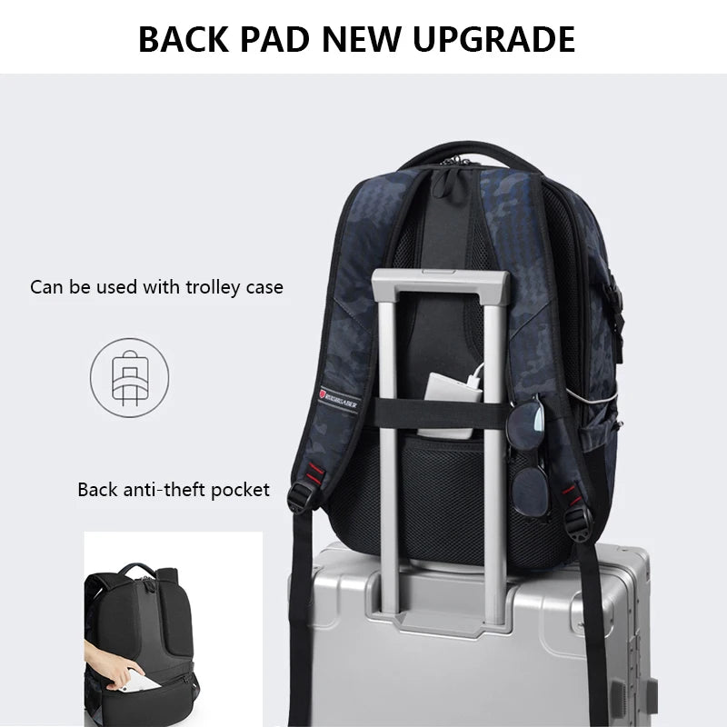 2024 New Waterproof Man Backpack Fit 17inch Laptop USB Charging Backpack Women Oxford Travel Male Bag Vintage School Bag Mochila