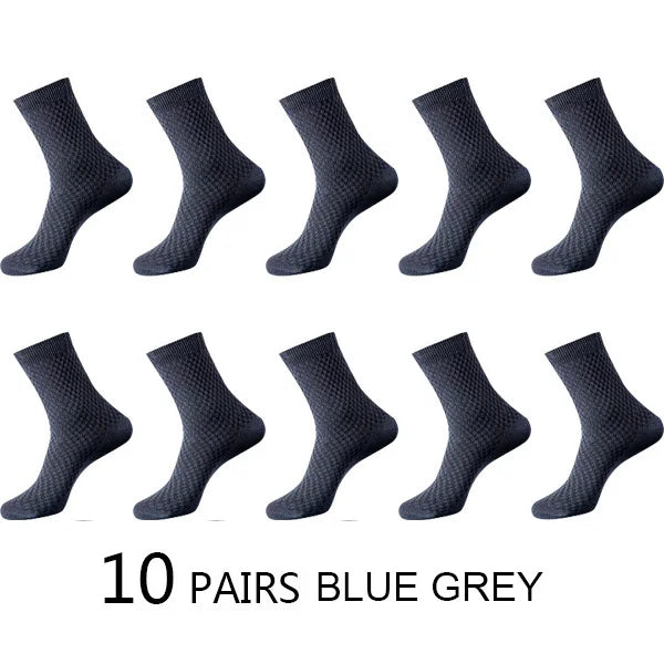 High Quality 10 Pairs/lot Men Bamboo Fiber Socks Men Breathable Compression Long Socks Business Casual Male Large size 38-45