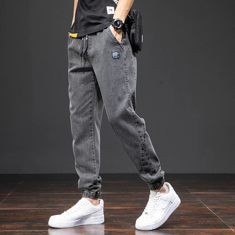 Spring Summer Black Blue Cargo Jeans Men Streetwear Denim Jogger Pants Men Baggy Harem Jean Trousers Plus Size 6XL 7XL 8XL - reetell