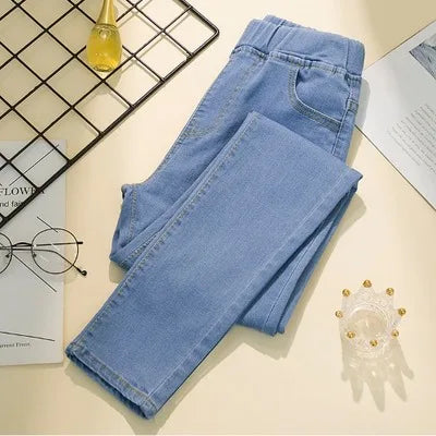 New Elastic waist Woman Vintage Boyfriend Jeans Slim Was Thin Clothes S-6XL Full Length Mom Denim Trousers Vaqueros Mujer - reetell