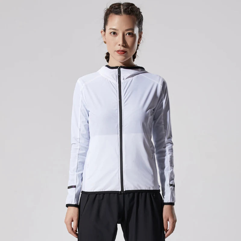 Running jackets Women Thin Breathable Sportswear Yoga Shirts Quick Dry Training Workout Tops Slim Fitness Coat