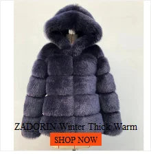 ZADORIN 4XL Female Fur Waistcoat Winter Warm Faux Fox Fur Vest Women High-Grade Cappa Fashion O-Neck Long Fur Coat Cardigan - reetell