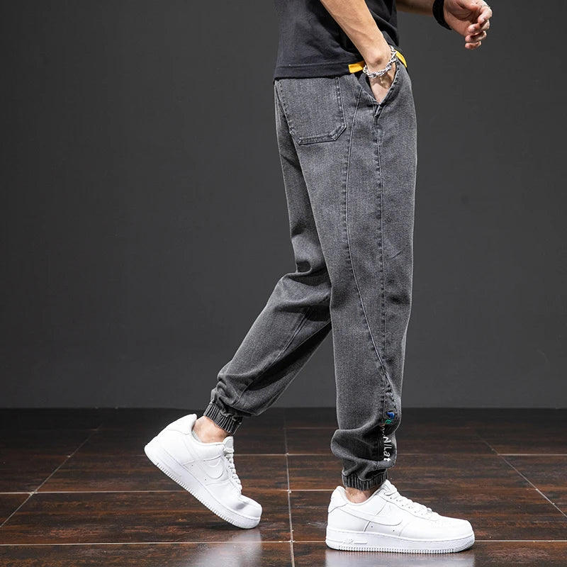 Spring Summer Black Blue Cargo Jeans Men Streetwear Denim Jogger Pants Men Baggy Harem Jean Trousers Plus Size 6XL 7XL 8XL - reetell