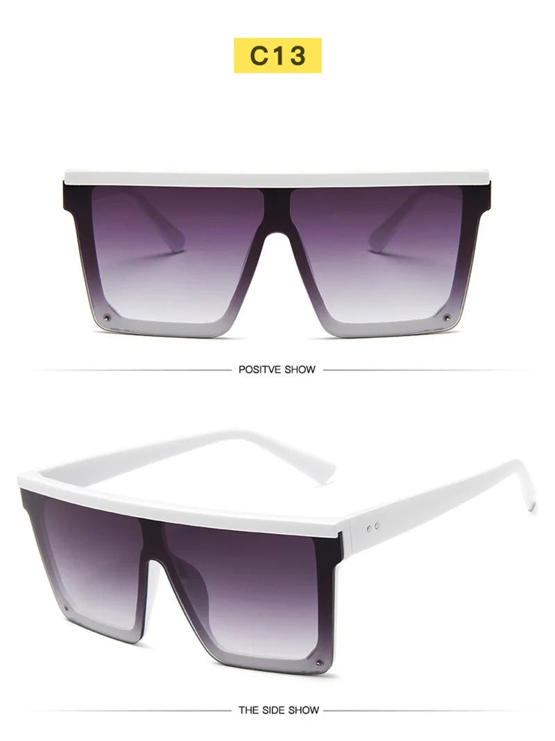 SHAUNA Flat Top Classic Square Sunglasses Woman Brand Designer Purple Mirror Coating Shades UV400 - reetell