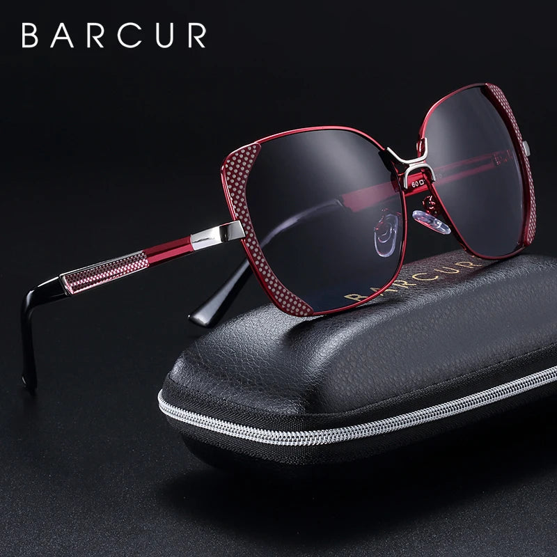 BARCUR Brand Designer Fashion Lady Polarized Sunglasses Women UV400 Gradient Lens Driving Sun Glasses With Original Case - reetell