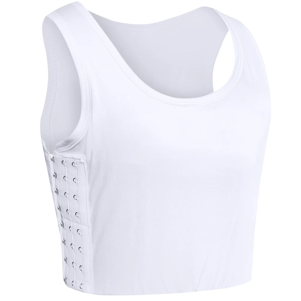 XUJI Women Tomboy Trans Elastic Chest Binder Breathable Cotton Slim Fit Tank Top - reetell