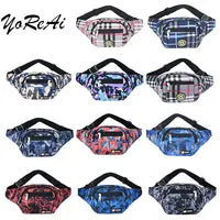 YoReAi Hot Sale Men Fanny Pack Female New Sports Fashion Waterproof Chest Packs Unisex Waist Bag Multifunctional Storage 4 Bags