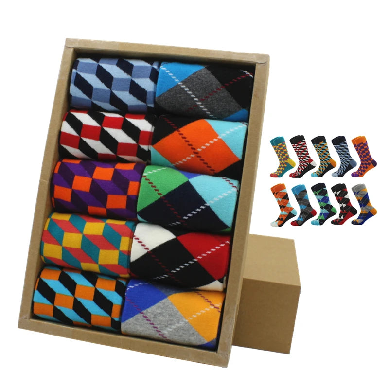 Classic Hot Sale Men Socks Funny Casual Business Dress Crew High Quality Socks Color Compression Happy Cotton Socks for Men