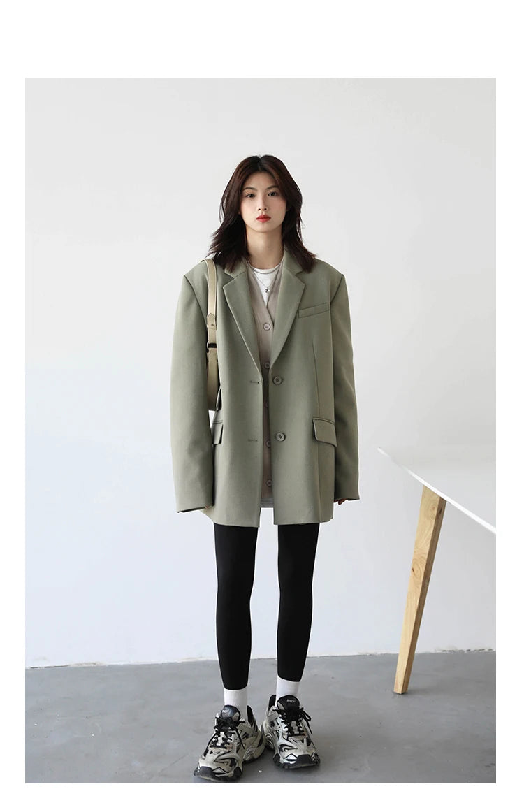 CHICVEN  Women Office Lady Blazer Cuff Embroidery Wide Shoulder Twill Suit Women's Autumn Ladies Outerwear  Stylish Tops - reetell