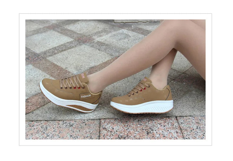 2021New Sneakers Women Platform Rocking Shoes Casual Fashionable Womens Chunky Designer Sneakers Zapatillas Con Plataforma Mujer