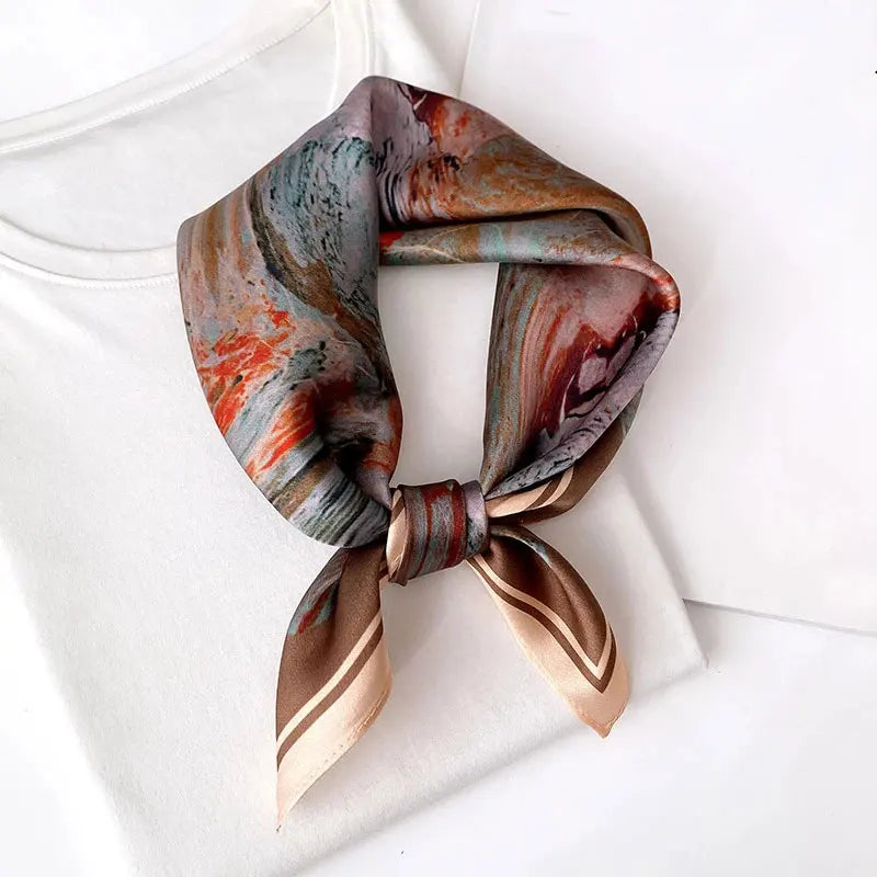 New Scarf 100% Silk Bandana Women Square Scarves Wrap Kerchief Mulberry Spring Fashion Luxury High Quality Headband Hijab Shawls - reetell