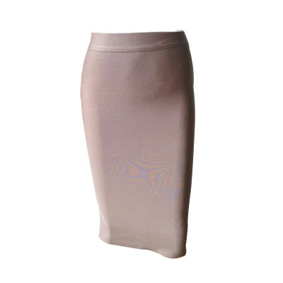 13 Colors Solid Nude XL XXL Sexy Summer Bodycon Party Bandage Skirt Women Blue Pink White Black Beige Red Pencil Skirt 60cm - reetell