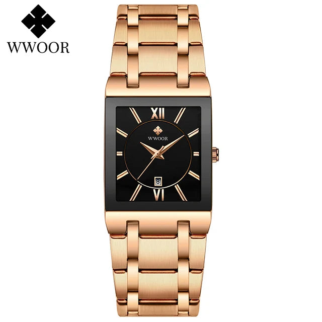 2022 WWOOR New Women Watches Top Brand Luxury Women's Bracelet Blue Square Watch Ladies Dress Quartz Wristwatch Relogio Feminino