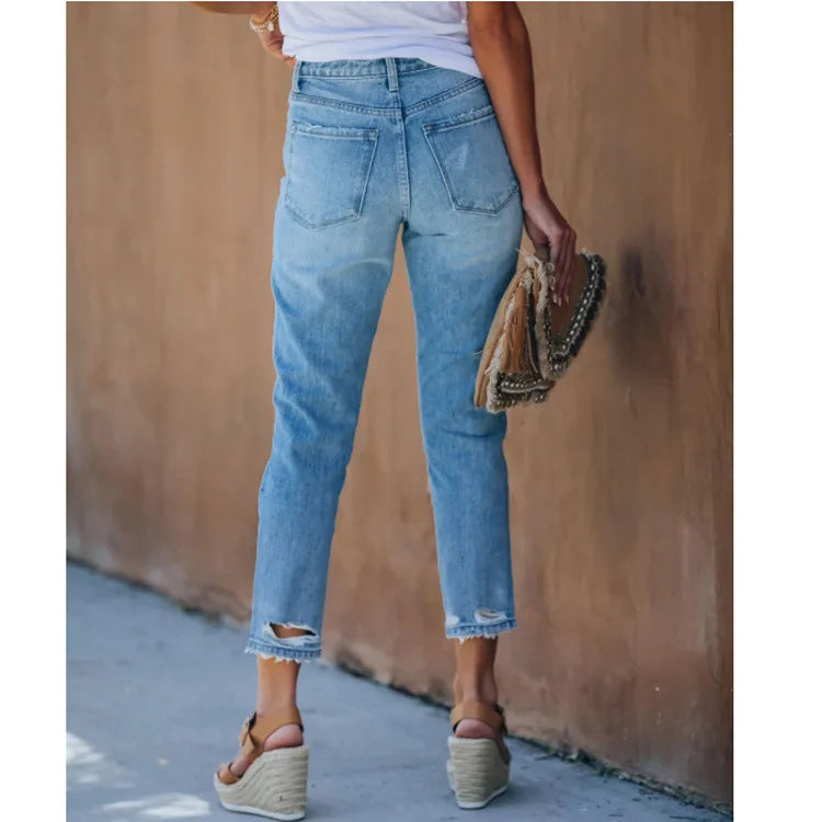 vintage high waisted jeans woman bleached woman's jeans for women ripped harem pants boyfriend jeans women's clothes - reetell