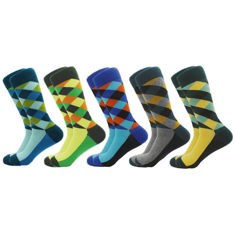 Classic Hot Sale Men Socks Funny Casual Business Dress Crew High Quality Socks Color Compression Happy Cotton Socks for Men