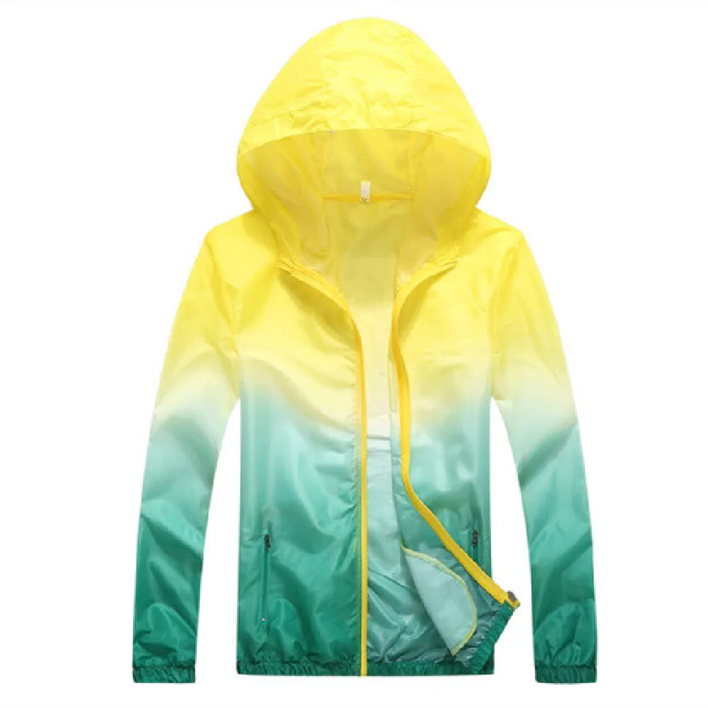 Lightweight SkinThin Outdoor Sports Jacket Hooded Polyester Waterproof Running Jacket Summer UV-Resistant Hiking Cycling Jacket