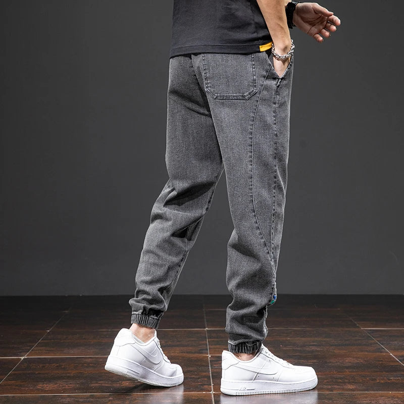 Spring Summer Black Blue Cargo Jeans Men Streetwear Denim Jogger Pants Men Baggy Harem Jean Trousers Plus Size 6XL 7XL 8XL - reetell