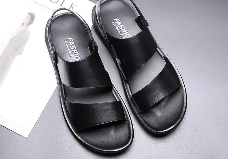 Brand New Shoes for Men Gladiator Genuine Leather Sandals Cow Leather Casual Slipper Man Cool Beach Shoes