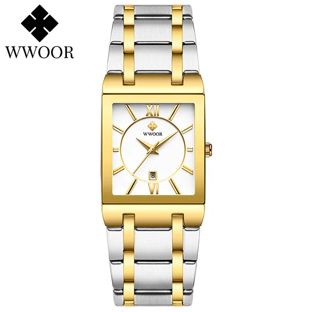 2022 WWOOR New Women Watches Top Brand Luxury Women's Bracelet Blue Square Watch Ladies Dress Quartz Wristwatch Relogio Feminino