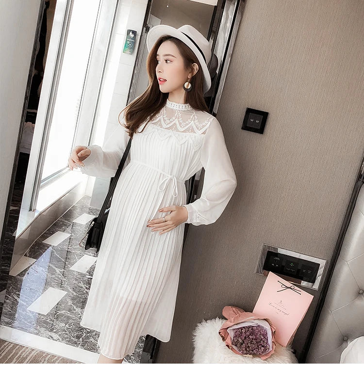 New Fashion Maternity Dresses Spring Autumn Long Pregnancy  For Pregnant Women Dress Casual  Clothes Plus Size