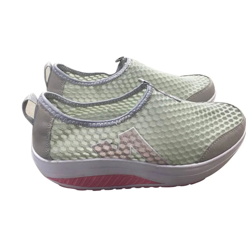 Shoes Women Mesh Flat Shoes Sneakers Platform Shoes Women Loafers Breathable Air Mesh Swing Wedges Shoe Breathable Flats