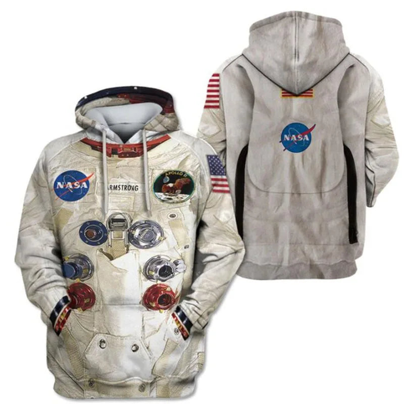 3D Print Armstrong Spacesuit Hoodies Men/Women Casual Astronaut Spacesuit Sweatshirts Streetwear Clothes Oversized Coats - reetell