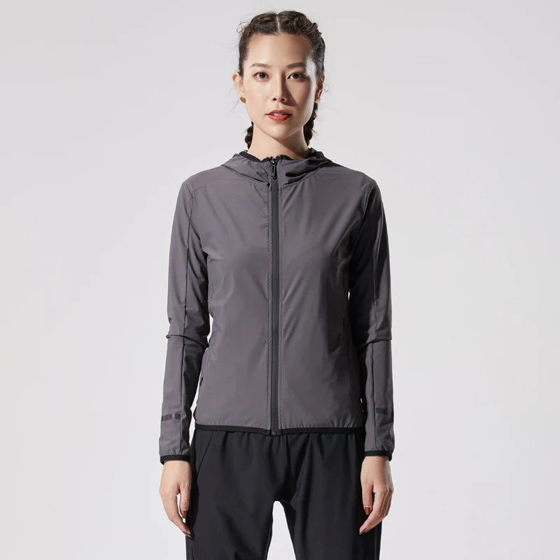 Running jackets Women Thin Breathable Sportswear Yoga Shirts Quick Dry Training Workout Tops Slim Fitness Coat