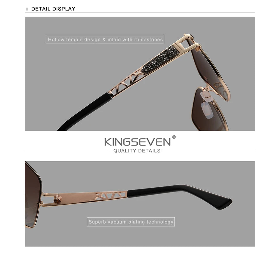 KINGSEVEN 2023 Polarized UV400 Women Sunglasses High Quality Stainless Steel Ladies Sun Glasses Elegant Design Fashion Eyewear - reetell