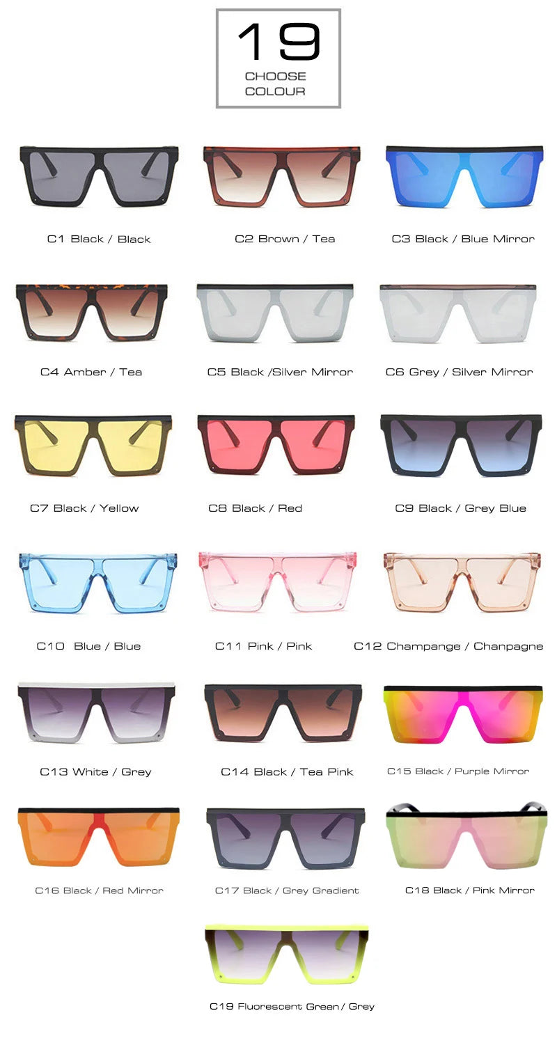 SHAUNA Flat Top Classic Square Sunglasses Woman Brand Designer Purple Mirror Coating Shades UV400 - reetell