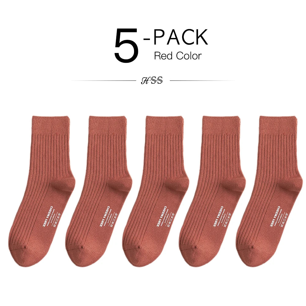 HSS 98% Pure Cotton Socks Men's Business Dress Long Socks Spring Winter Warm Male High Quality Happy Colorful Socks For Man Gift