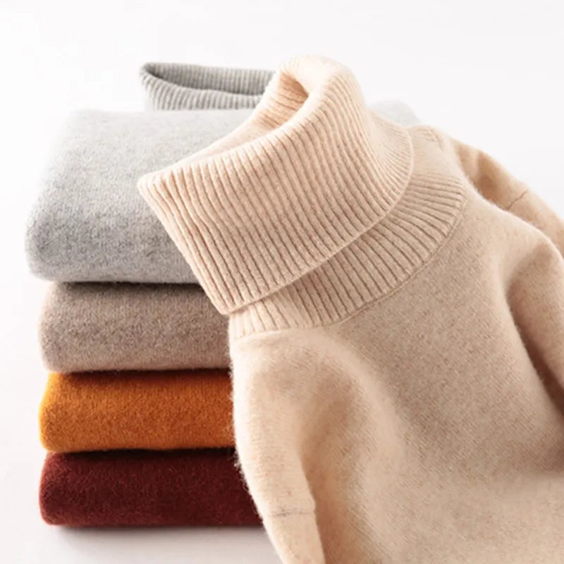 Knitwears Sweater Women Turtleneck Sweater 100% Pure Merino Wool Autumn Winter Warm Soft Knitted Pullover Female Jumper Tops y2k - reetell