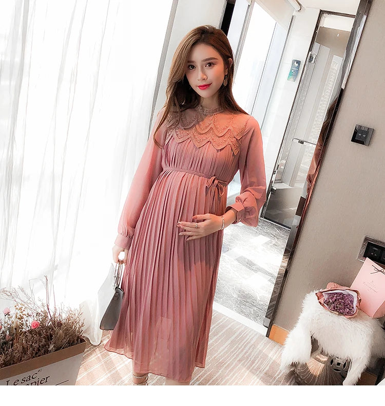 New Fashion Maternity Dresses Spring Autumn Long Pregnancy  For Pregnant Women Dress Casual  Clothes Plus Size