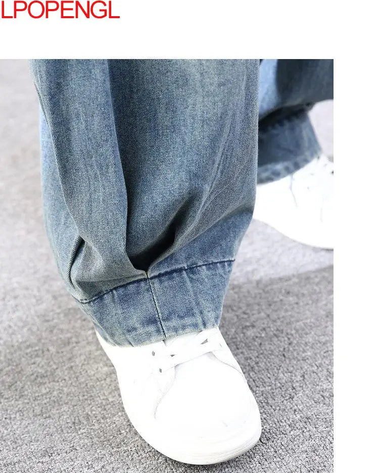 New Baggy Oversize Jeans Women Denim Casual Cross Pants Female Vintage Harem Pants Trousers Bloomers 2024 Mom Wide Leg Jeans - reetell