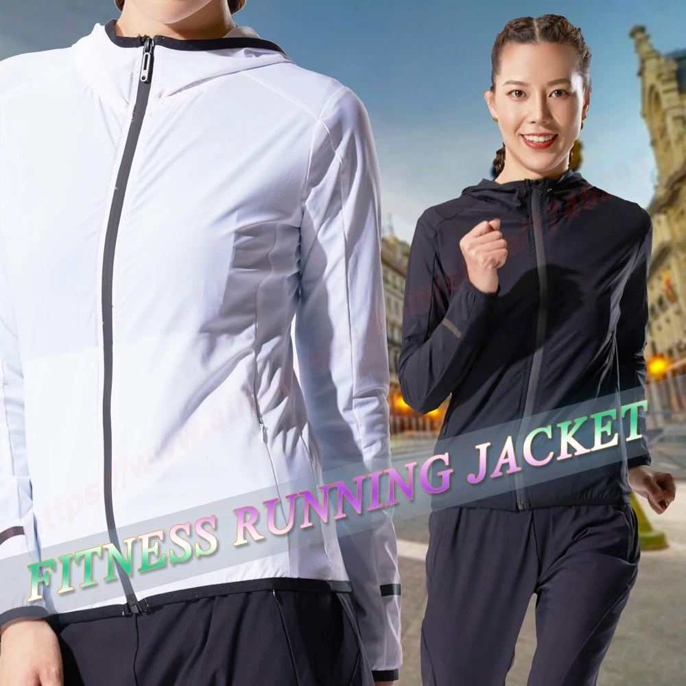 Running jackets Women Thin Breathable Sportswear Yoga Shirts Quick Dry Training Workout Tops Slim Fitness Coat