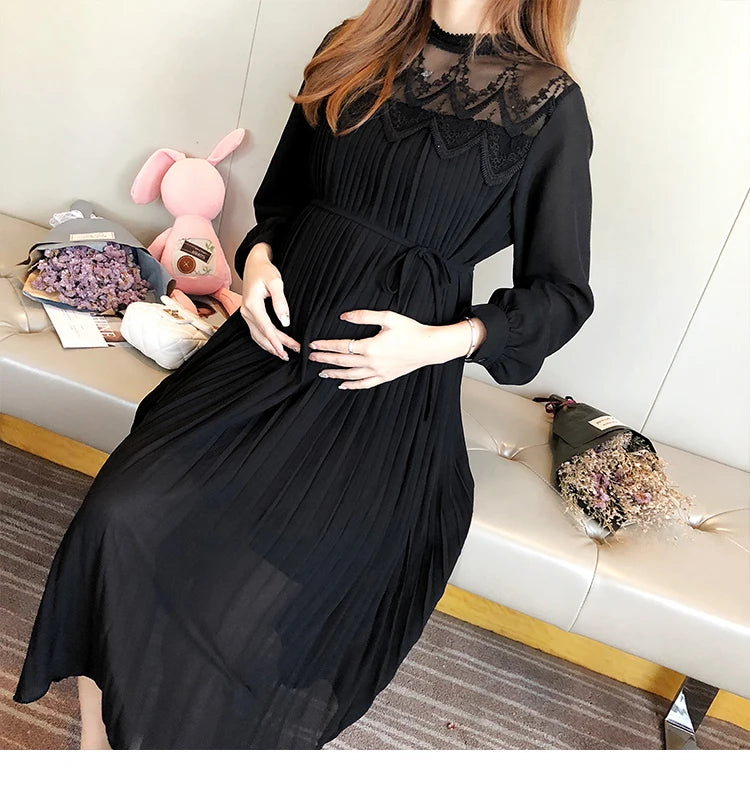 New Fashion Maternity Dresses Spring Autumn Long Pregnancy  For Pregnant Women Dress Casual  Clothes Plus Size